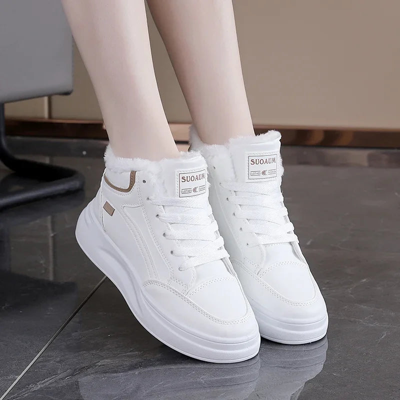 Women's Winter Plush Platform Sneakers Casual Warm Shoes