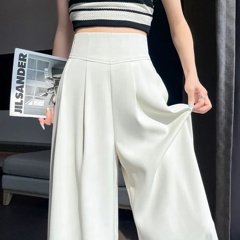 Women’s Wide Leg Suit Pants High Waist Office Trousers