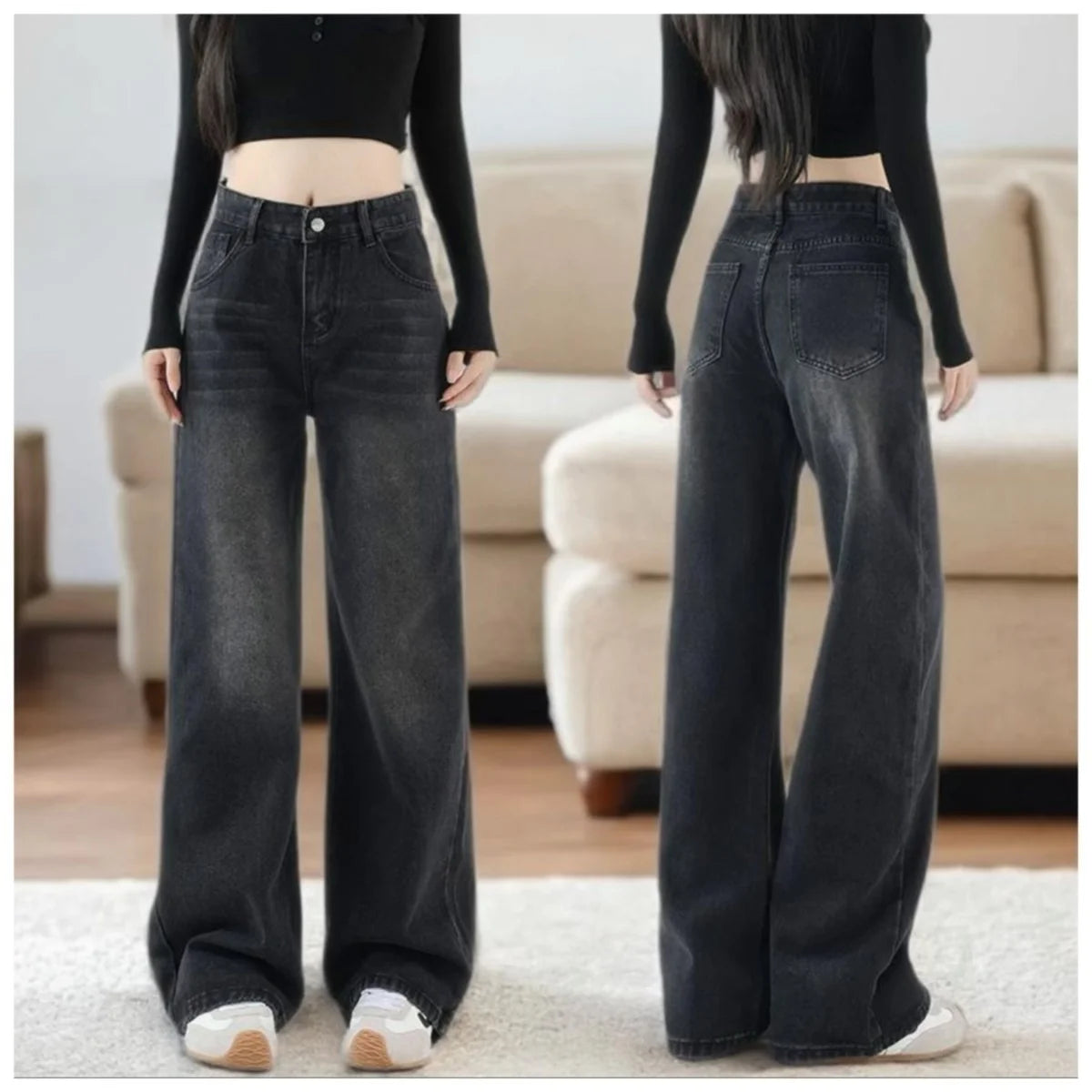 High-Waisted Straight Leg Jeans For Women – Non-Stretch
