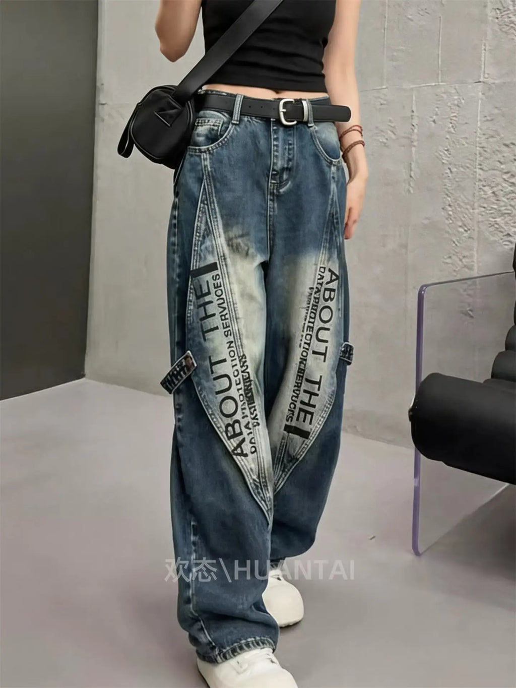 Women’s Tie-Dye Cargo Pants High Waist Wide Leg