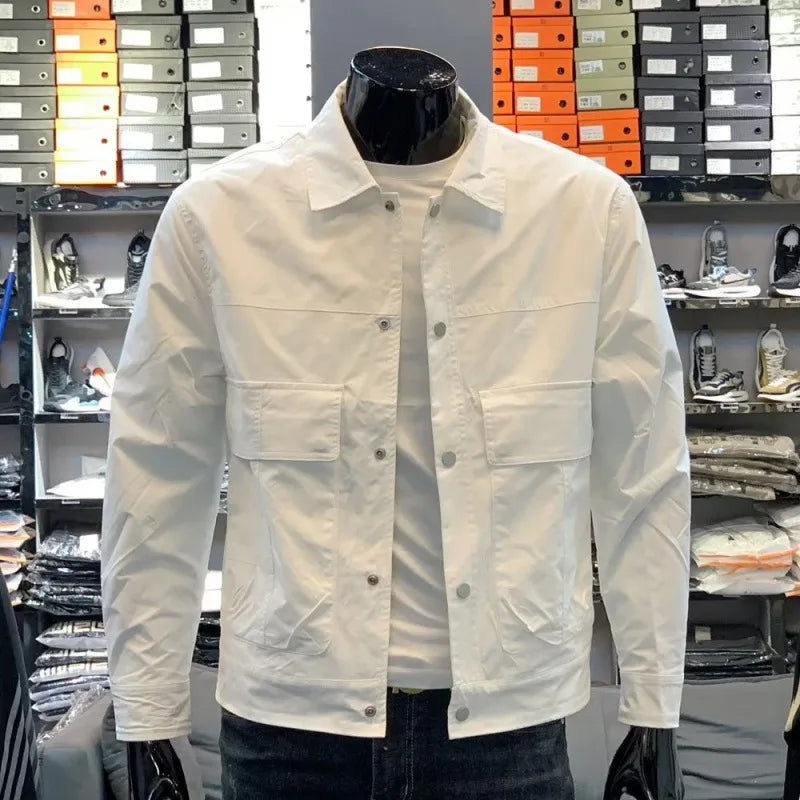 Men’s Casual Workwear Jacket With Zipper Closure