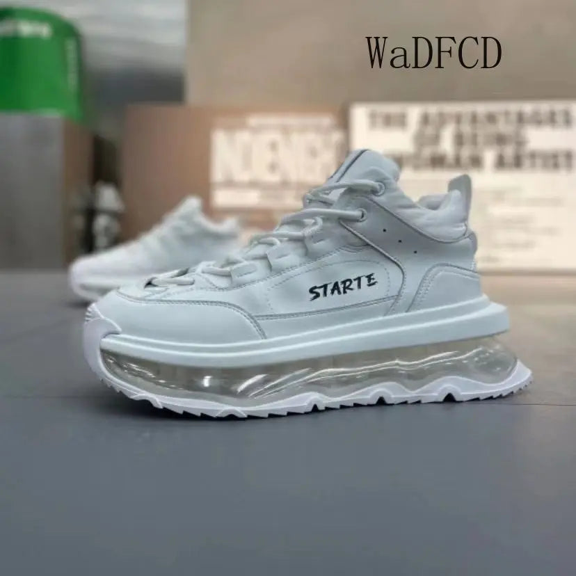 Men's Chunky Platform Sneakers With Air Cushion Sole