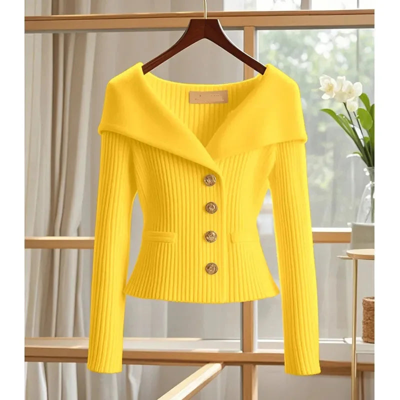 Women’s Knit Cardigan Jacket – Slim Office Sweater
