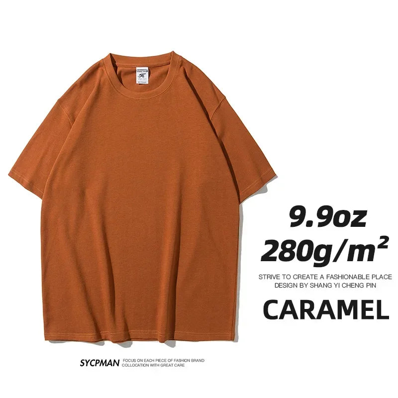Caramel Color Men's Heavyweight Oversized T-Shirt 280gsm Cotton