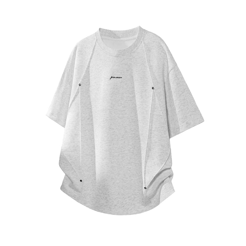 HT26307 G Color Men's Oversized Streetwear T-Shirt Casual Summer Tee
