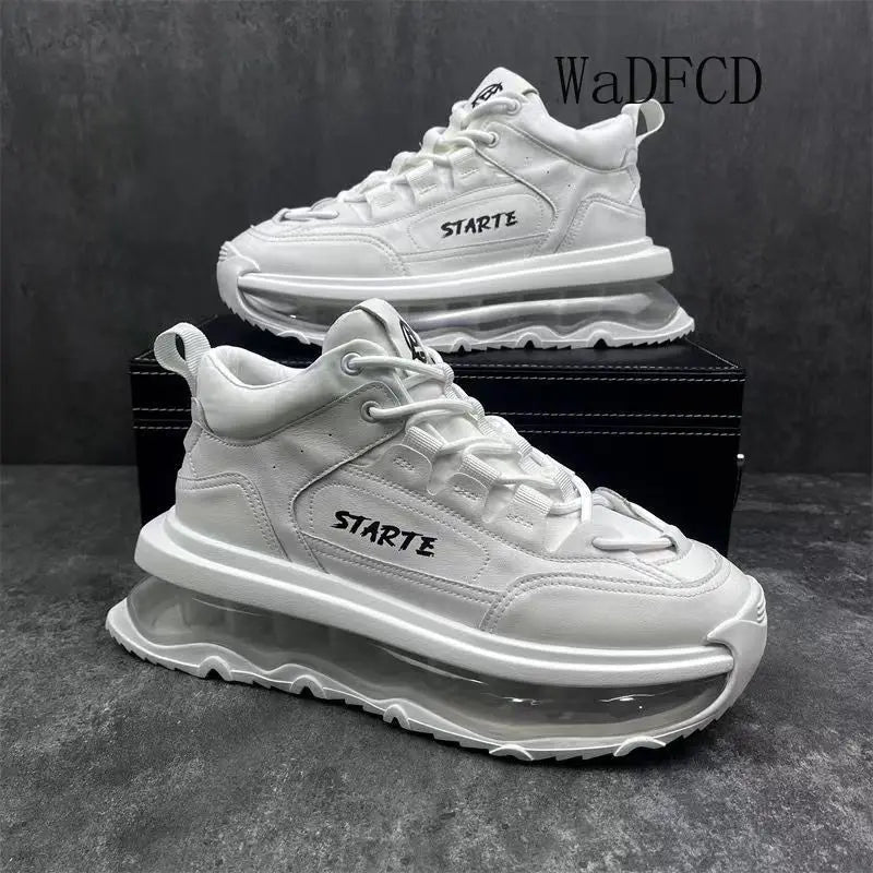 Men's Chunky Platform Sneakers With Air Cushion Sole