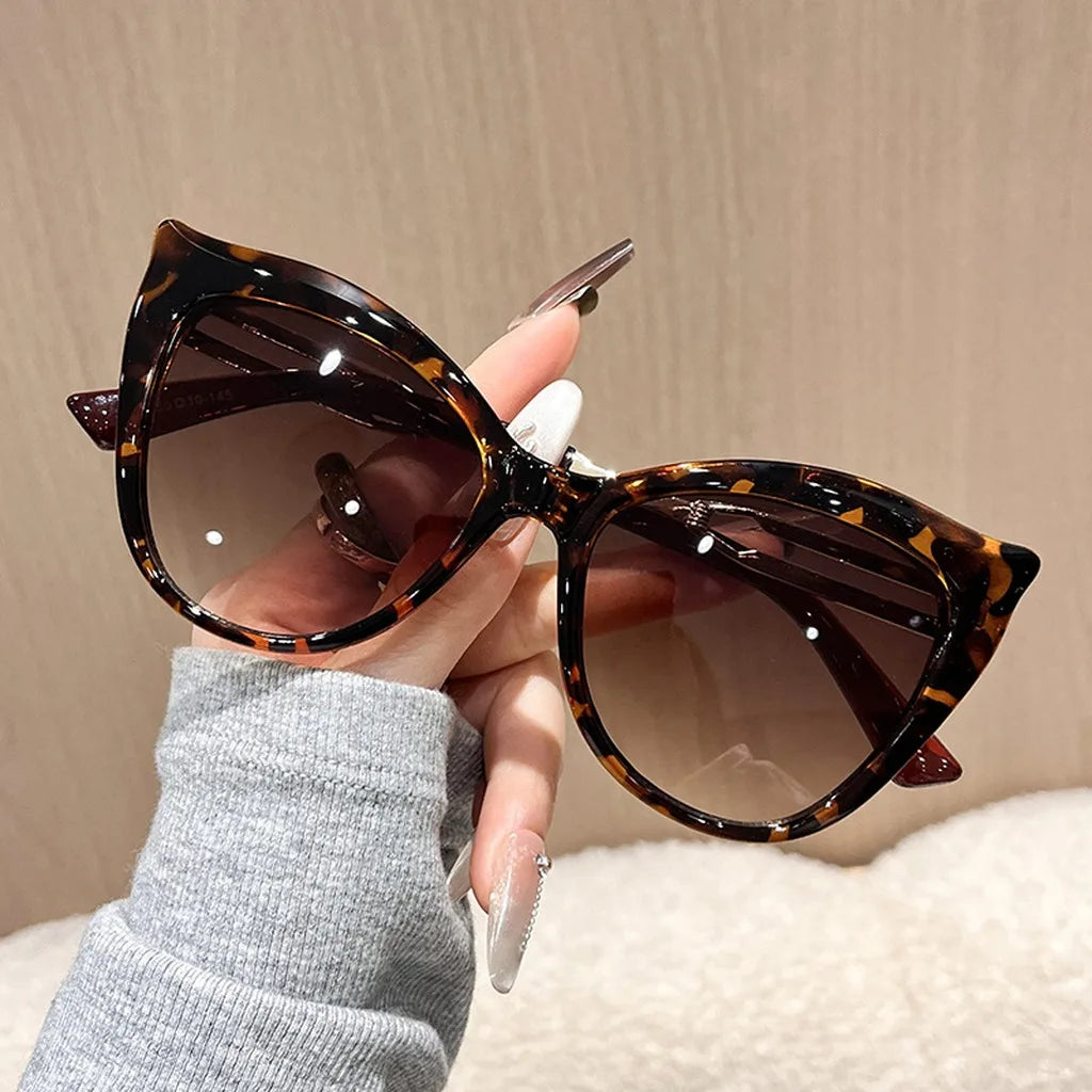 Women’s Cat Eye Oversized Sunglasses UV400 Big Frame