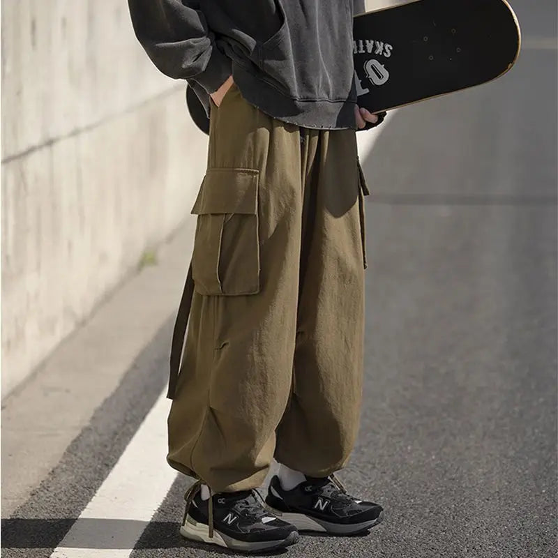Men's Loose Cargo Pants With Multiple Pockets