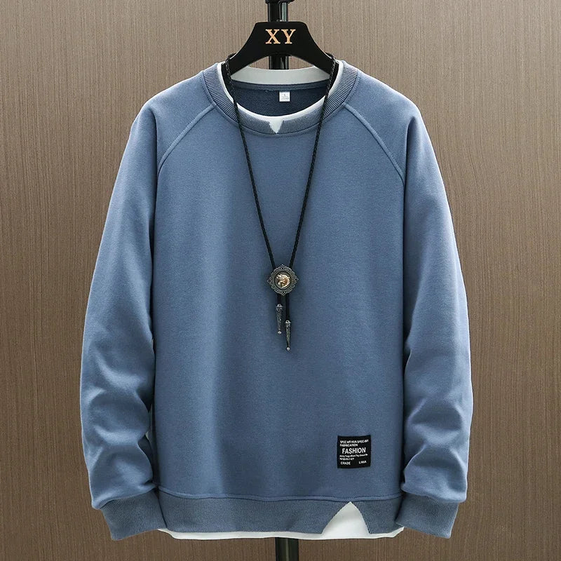 Men’s Patchwork Fake Two-Piece Casual Sweatshirt