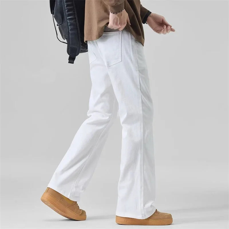 Men’s Extra Long White Straight Leg Jeans