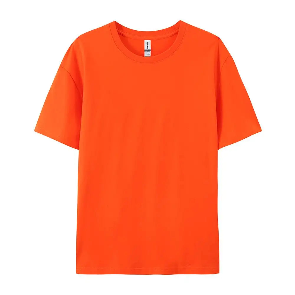 Orange Color 100% Cotton Solid T-Shirt – Breathable Casual Tee