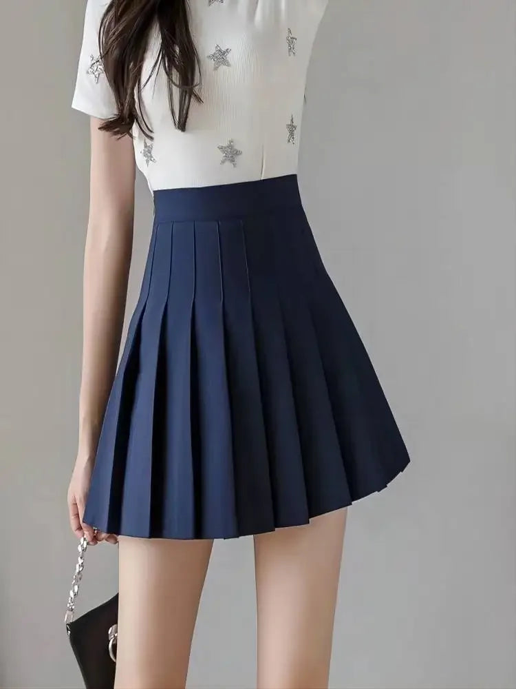 Image color Color Women’s High Waist Pleated Tennis Mini Skirt