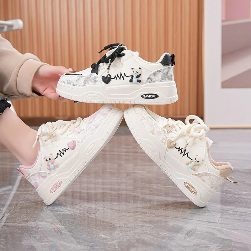 Women’s Platform Skate Sneakers Thick Sole Patchwork
