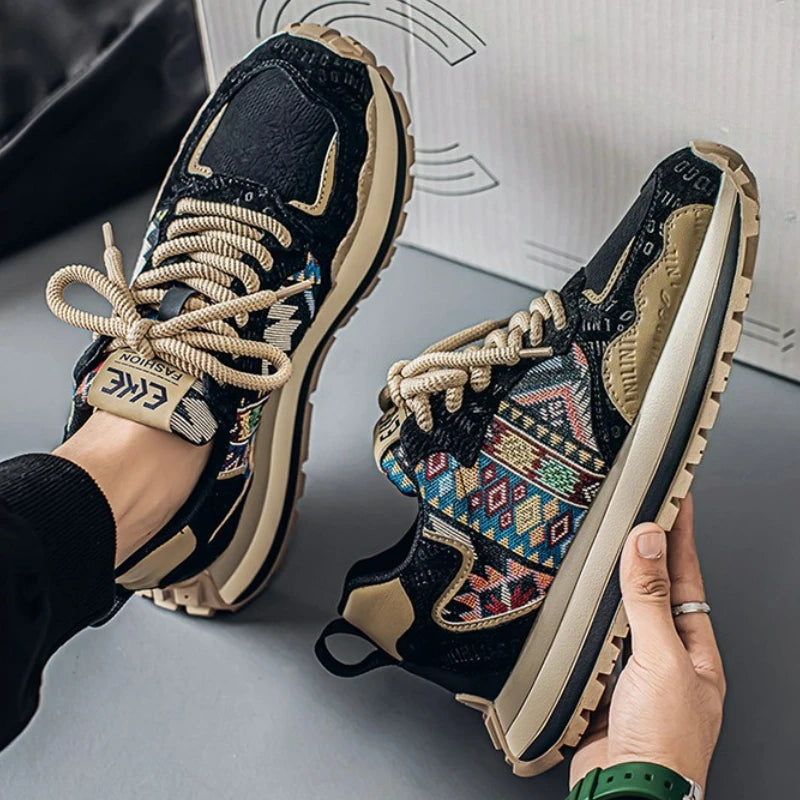 Men's Fabric Casual Sneakers – Breathable Non-Slip Sole
