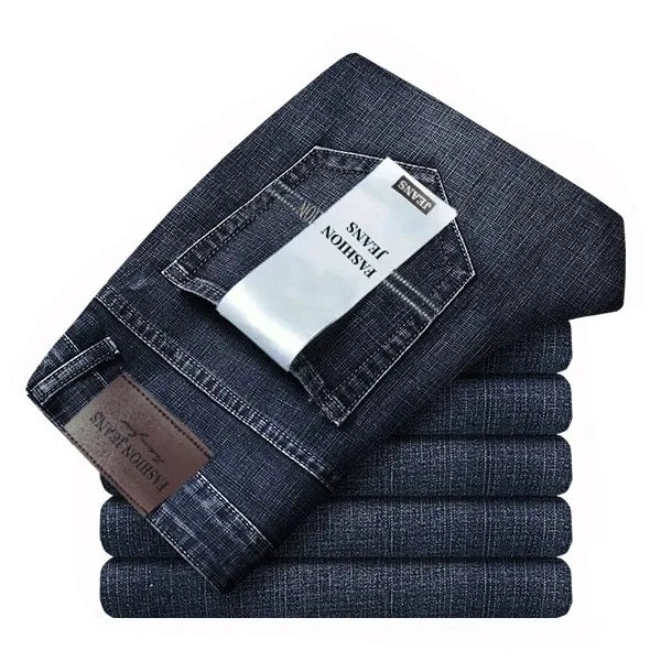 Black Grey Color Men's Slim Straight Stretch Jeans Classic Blue Black