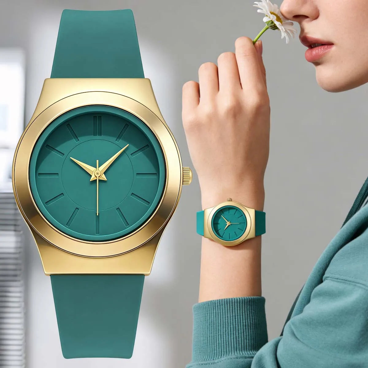 Women’s Sport Quartz Watch With Soft Silicone Band