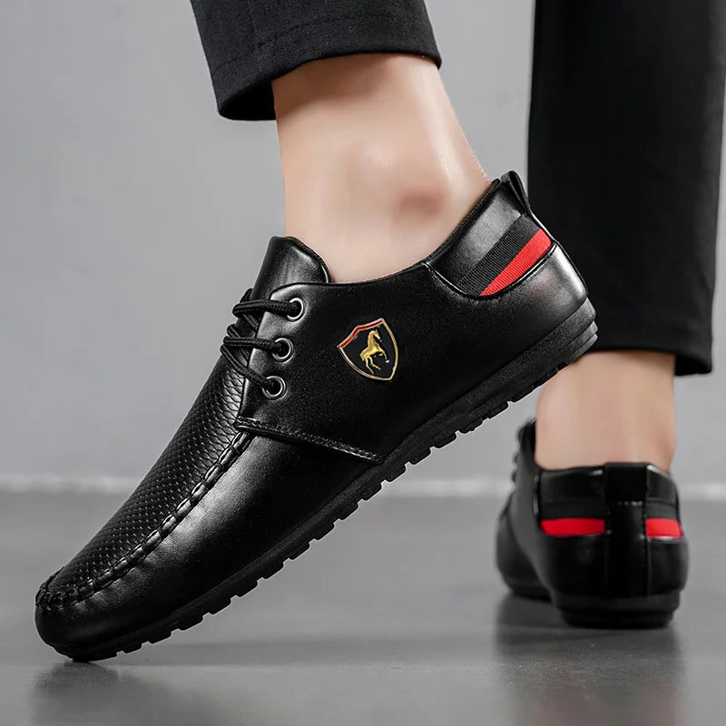 Men's Casual PU Loafers – Lightweight Rubber Sole