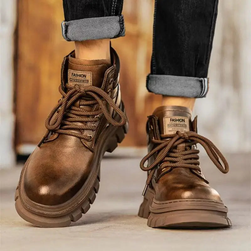 Men's Winter Ankle Snow Boots – Warm, Non-Slip Sole
