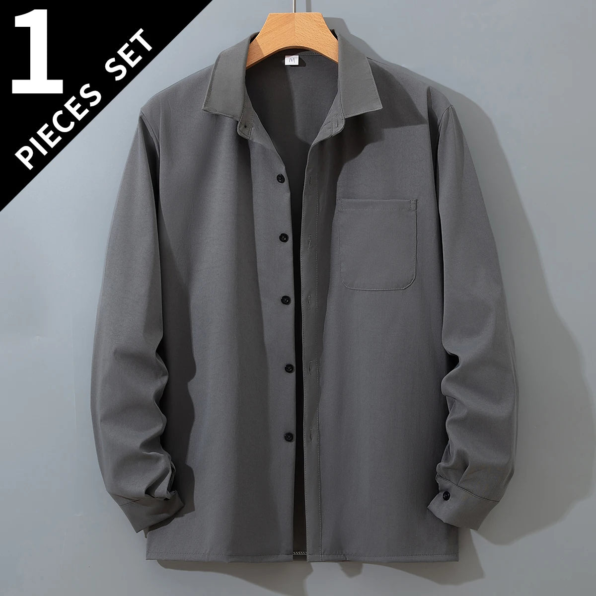 1pcs-hsh-cs-hui Color Men's Casual Button-Up Shirt With Turn-Down Collar