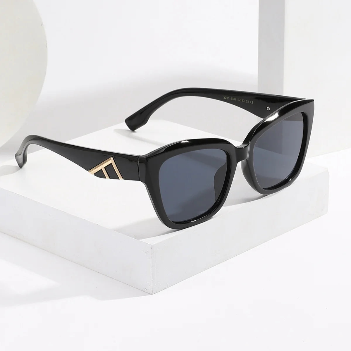 C1 Black Grey Lenses Color Unisex Cat Eye Sunglasses – Lightweight UV400 Protection
