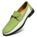 light green Color Men's Split Leather Loafers – Slip-On Office & Wedding Shoes