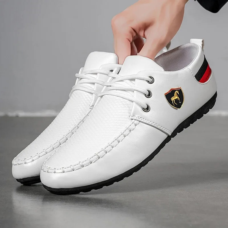 Men's Casual PU Loafers – Lightweight Rubber Sole
