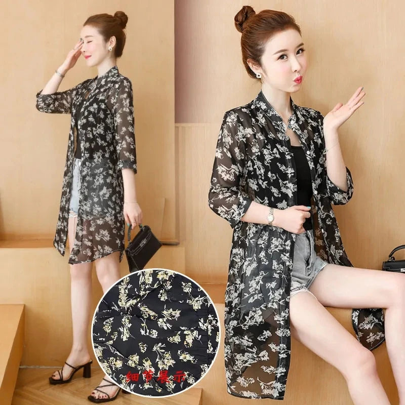 Decor 2 Color Women’s Chiffon Sun Protection Cardigan Jacket