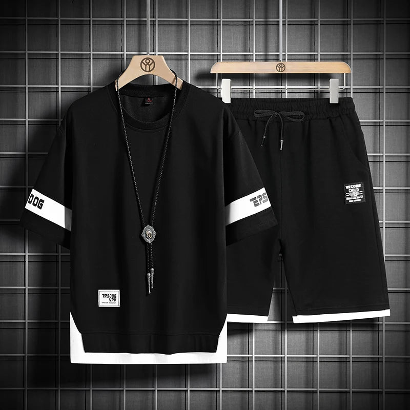 Men’s Summer Tracksuit Set T-Shirt And Shorts