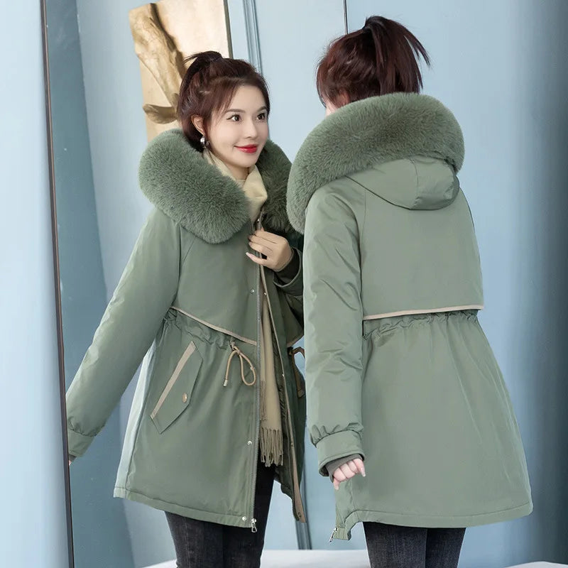 Women’s Long Winter Parka With Removable Liner Hood