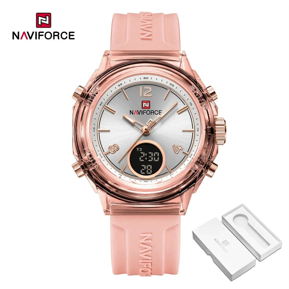 PW-BOX Color Women’s Dual Display Sports Watch – 50M Water Resistant