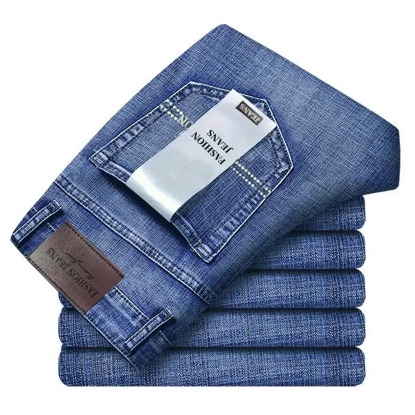 Men's Slim Straight Stretch Jeans Classic Blue Black