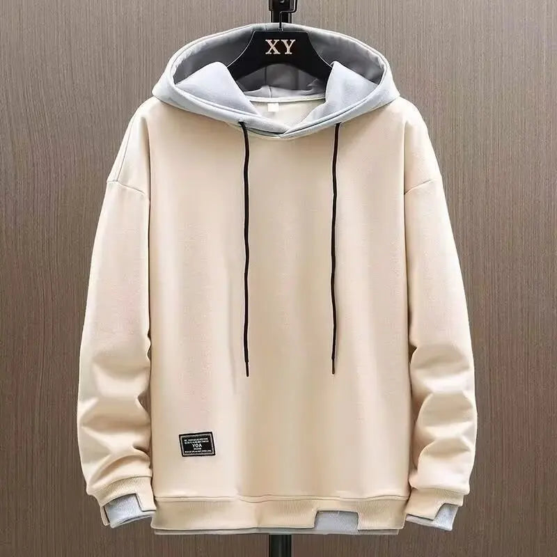 Men’s Patchwork Pullover Sweatshirt Casual Streetwear