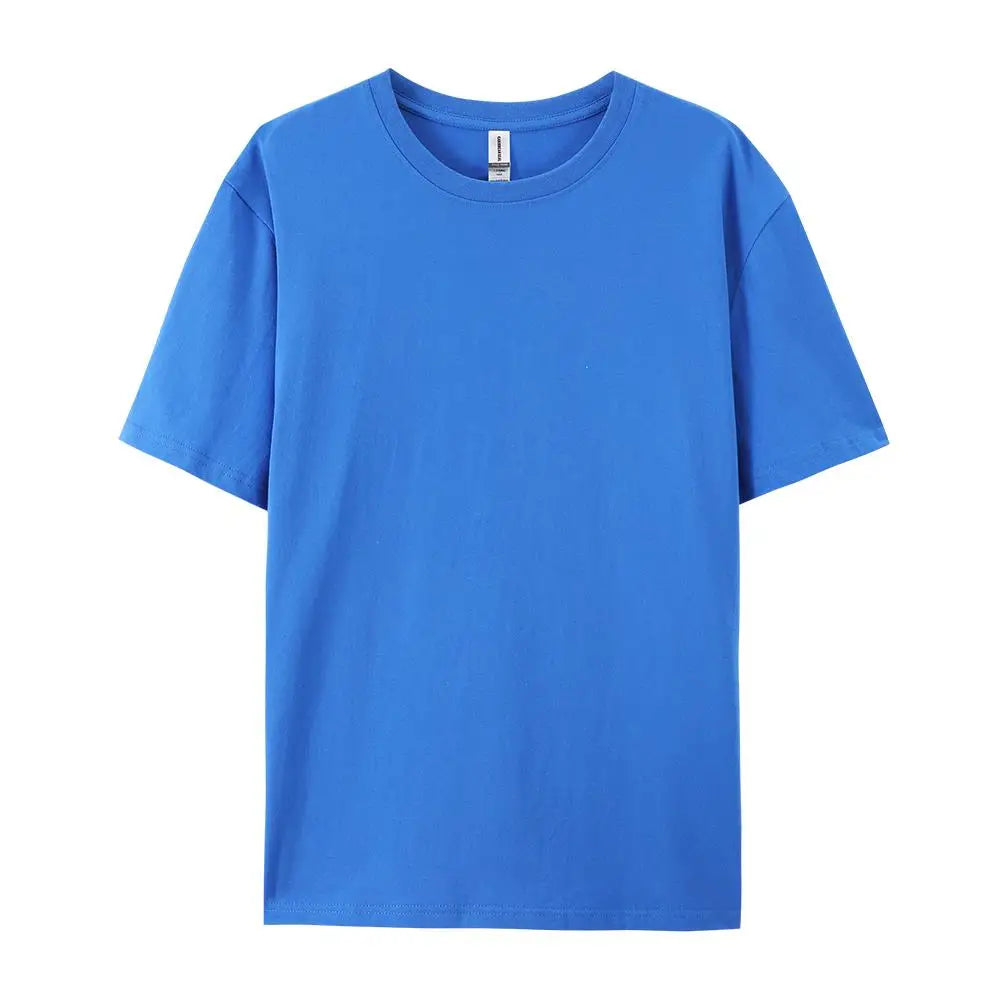 Blue Color 100% Cotton Solid T-Shirt – Breathable Casual Tee