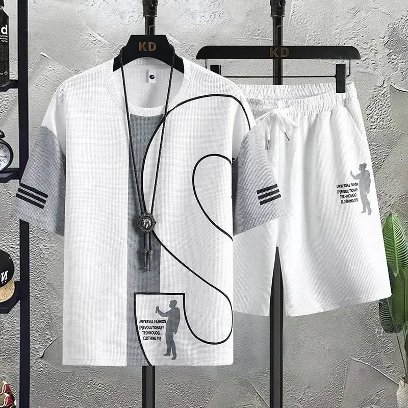 Men’s Graphic T-Shirt And Shorts Set Casual 2-Piece