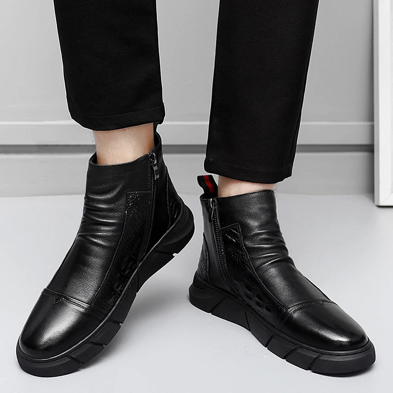 Men’s Mid-Calf Chelsea Boots – Warm Lined Street Style
