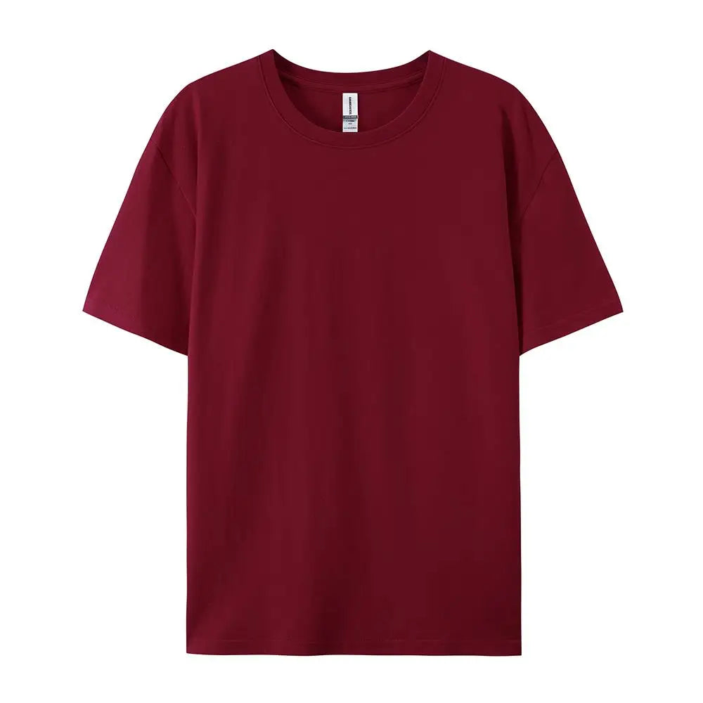 Wine Red Color 100% Cotton Solid T-Shirt – Breathable Casual Tee