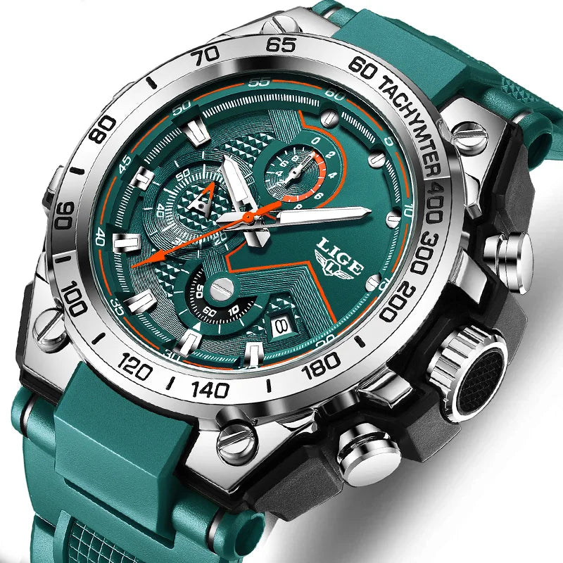 Men’s Military Sports Watch Quartz With Rubber Strap
