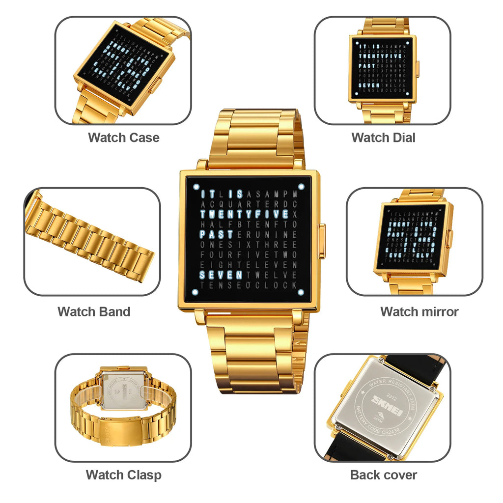Square Digital Sport Watch With LED Light & Calendar