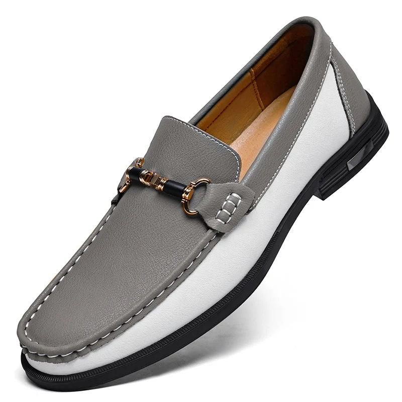 Men's Split Leather Loafers – Slip-On Office & Wedding Shoes