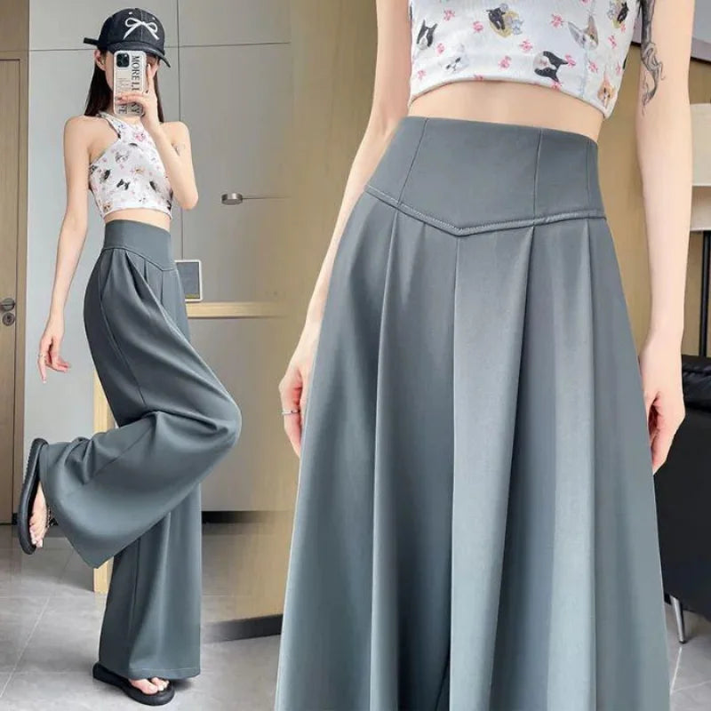 Women’s Wide Leg Suit Pants High Waist Office Trousers