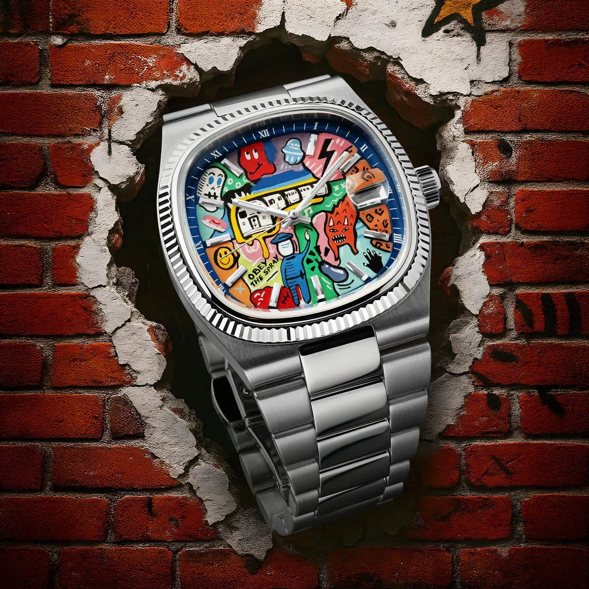 518silvery Color Men's Leather Quartz Watch – Waterproof Fashion Gift