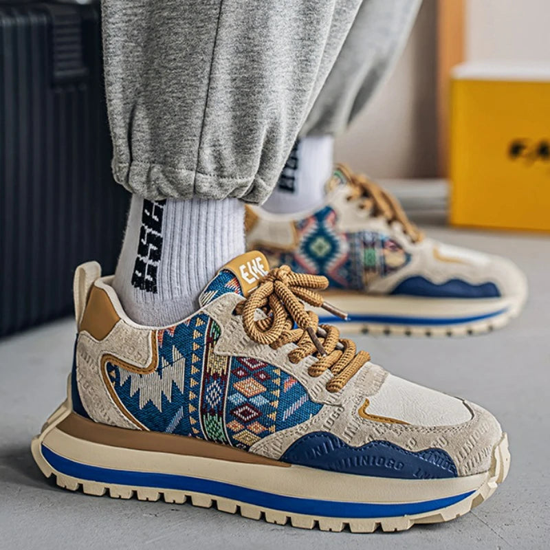 Men's Fabric Casual Sneakers – Breathable Non-Slip Sole