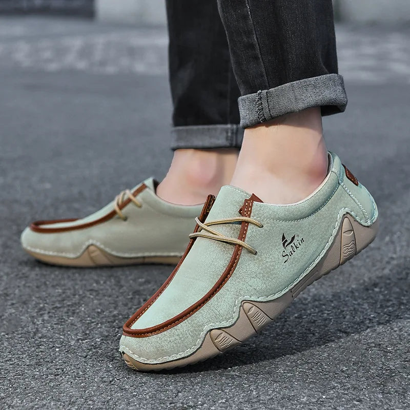 Men’s PU Leather Casual Loafers – Slip-On Driving Shoes