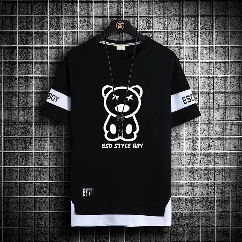 Men’s Graphic Print T-Shirt Casual Korean Streetwear