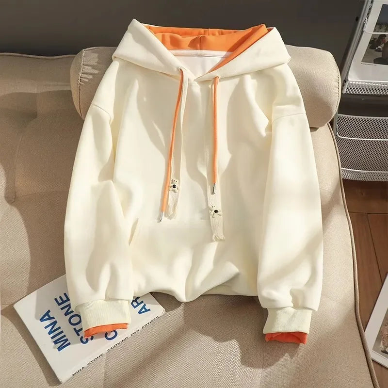 Women’s Layered Look Hooded Sweatshirt Casual Loose Fit