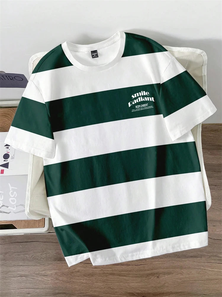 Men's Color Block Crew Neck T-Shirt – Casual Moisture-Wicking