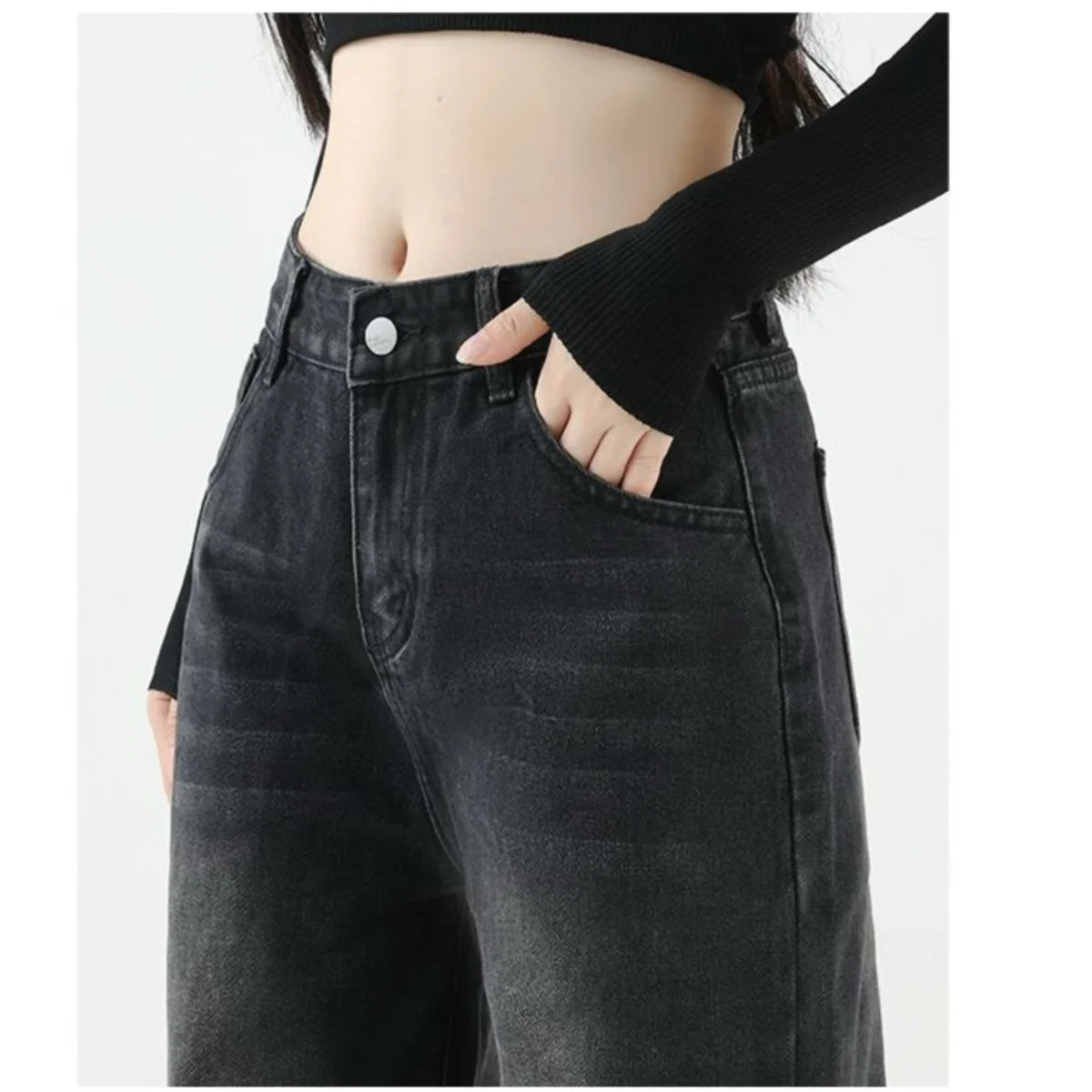High-Waisted Straight Leg Jeans For Women – Non-Stretch