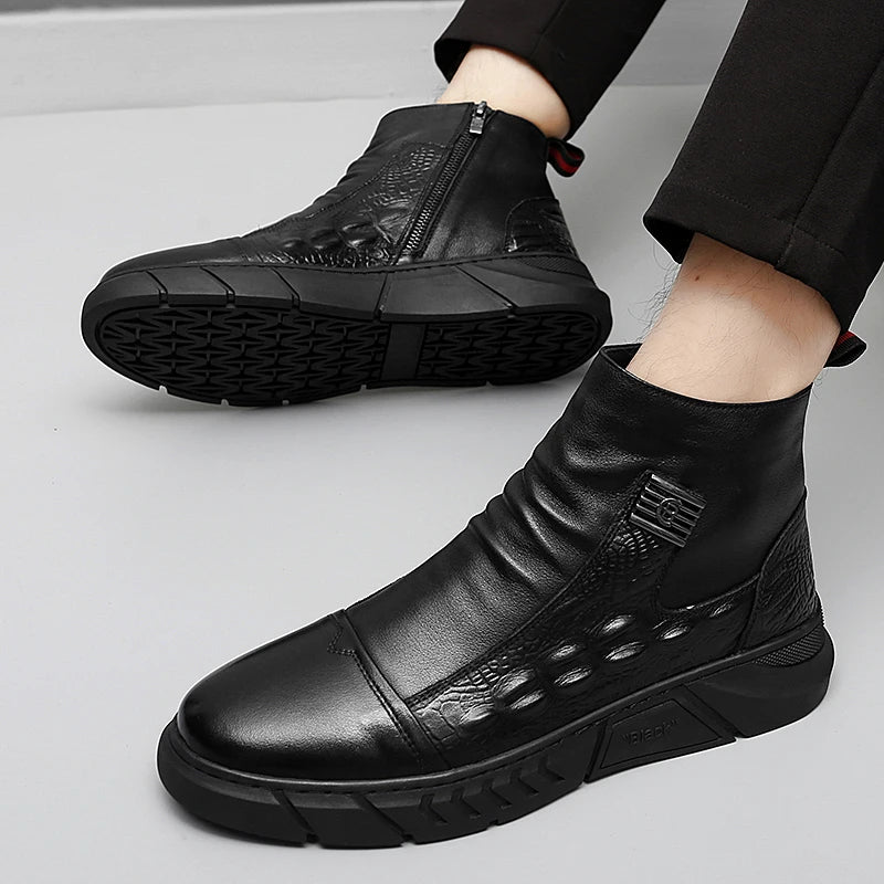 Men’s Mid-Calf Chelsea Boots – Warm Lined Street Style