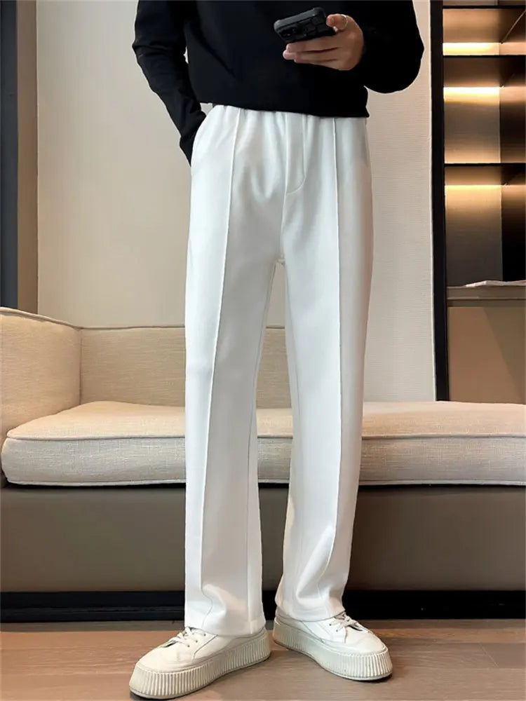 Men's Straight Leg Casual Pants Lightweight Mid-Rise