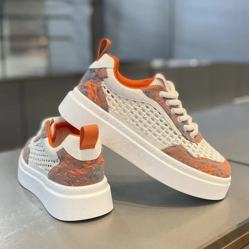 Men's Breathable Canvas Sneakers – Lightweight Platform Sole